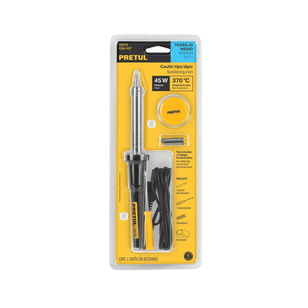 [CAUTIN 45 W TIPO LAPIZ CON ACCESORIOS TRABAJO MEDIO,  29879, PRETUL] CAUTIN 45 W TIPO LAPIZ CON ACCESORIOS TRABAJO MEDIO,  29879, PRETUL