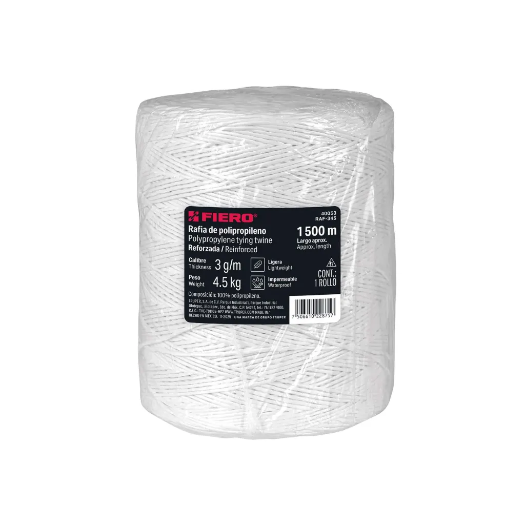 [ROLLO DE RAFIA DE 1500 M COLOR BLANCO CALIBRE 3 G/M,  40053, FIERO] ROLLO DE RAFIA DE 1500 M COLOR BLANCO CALIBRE 3 G/M,  40053, FIERO