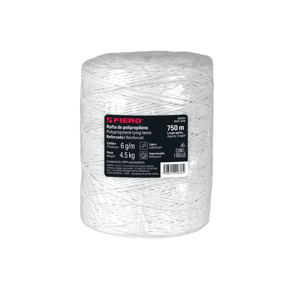 [ROLLO DE RAFIA DE 750 M COLOR BLANCO CALIBRE 6 G/M,  40054, FIERO] ROLLO DE RAFIA DE 750 M COLOR BLANCO CALIBRE 6 G/M,  40054, FIERO