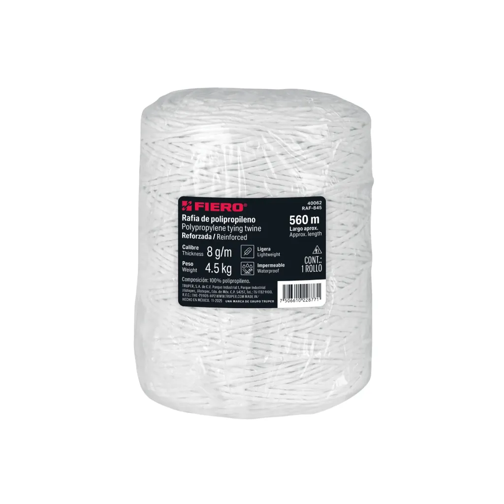 [ROLLO DE RAFIA DE 562 M COLOR BLANCO CALIBRE 8 G/M,  40062, FIERO] ROLLO DE RAFIA DE 562 M COLOR BLANCO CALIBRE 8 G/M,  40062, FIERO