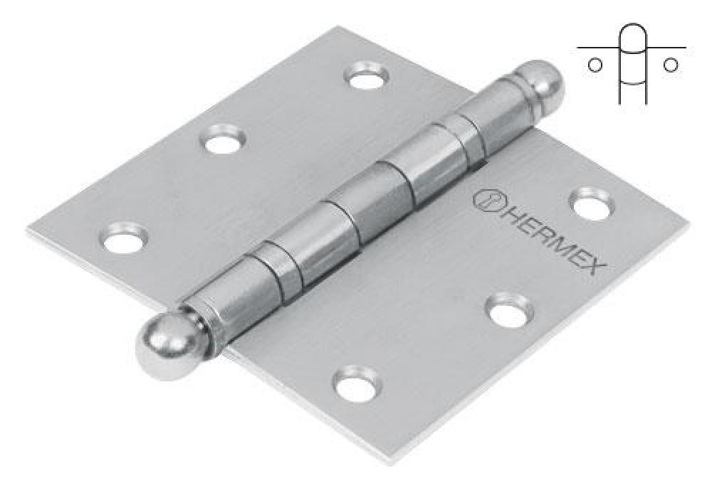 BISAGRA CUADRADA 2 ACERO INOX, CABEZA REDONDA, 43220, HERMEX