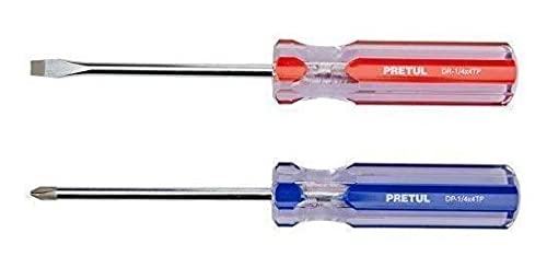 DUO DE DESARMADORES 1/4 X 4 MANGO DE PVC, 20210, PRETUL