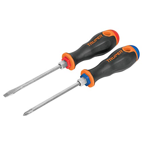 DUO DE DESARMADORES 1/4 X 4 MANGO COMFORT GRIP, 20215, PRETUL