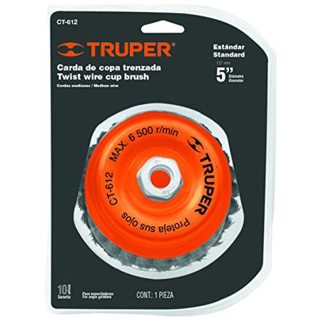 CARDA COPA 5 ALAMBRE TRENZADO FINO, EJE 5/8-11, 11541, TRUPER