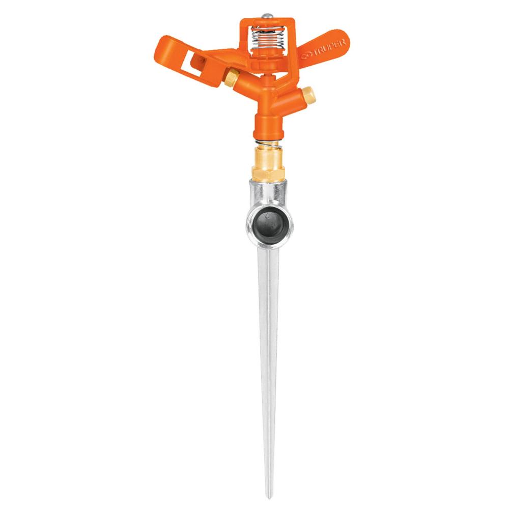 ASPERSOR METALICO 11 UNA VIA, DOBLE CHORRO, ESTACA METALICA 10327, TRUPER