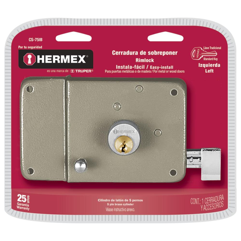 CERRADURA SOBREPONER IZQ INSTALA-FACIL, TRADICIONAL, CAJA 43575, TRUPER