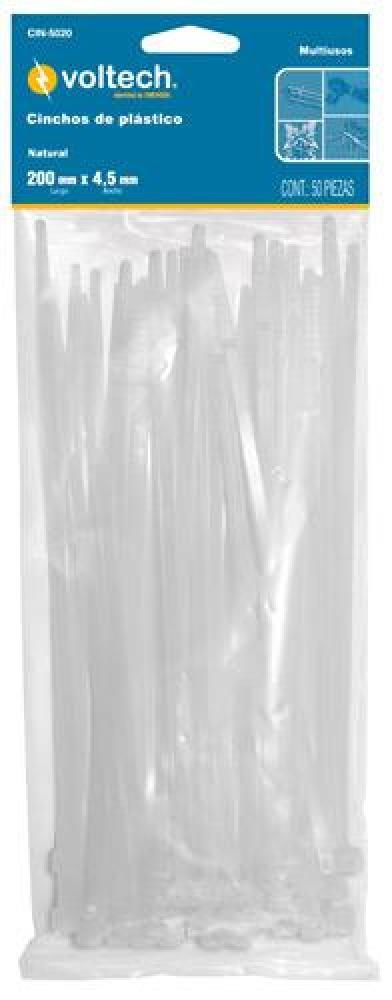 BOLSA CON 50 CINCHOS PLASTICOS 50 LB, 200X4.5 MM, NATURALES 44306, TRUPER