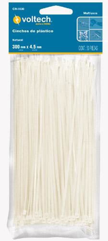 BOLSA CON 50 CINCHOS PLASTICOS 50 LB, 300X4.5 MM, NATURALES 44308, TRUPER