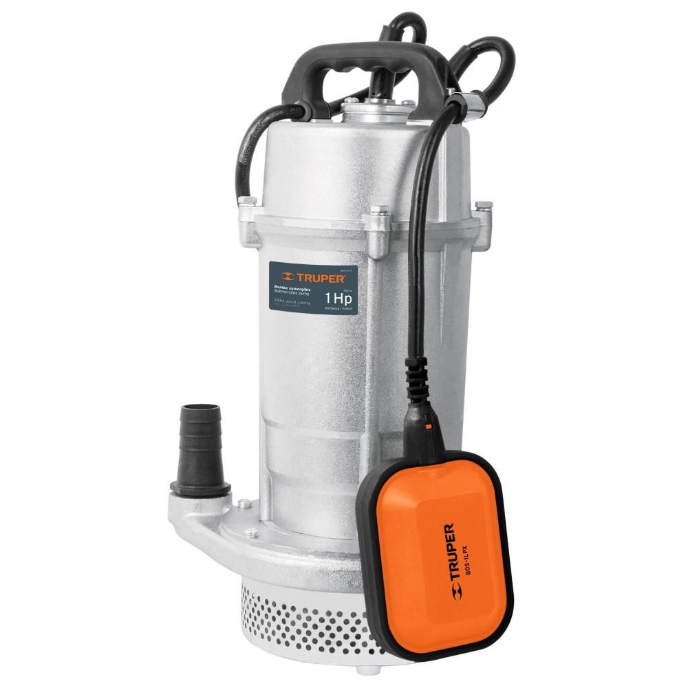 BOMBA SUMERGIBLE CUBIERTA ALUMINIO, AGUA LIMPIA, 1 HP, 15003, TRUPER