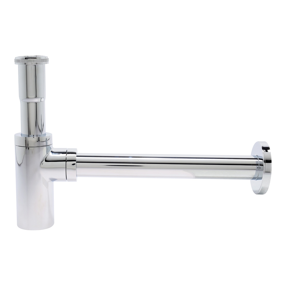 CESPOL DE LUJO MINIMALISTA P-B9103 LATON CROMADO DE 1 1/4 PARA LAVABO, COFLEX
