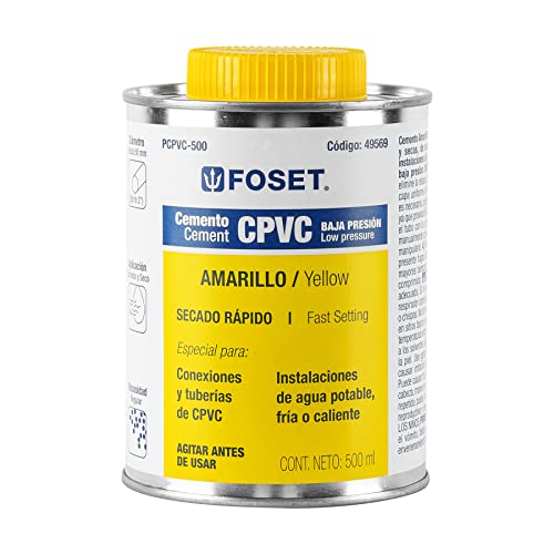 CEMENTO P/CPVC, AMARILLO, TODA PRESION, LATA 500 ML, 49569, FOSET